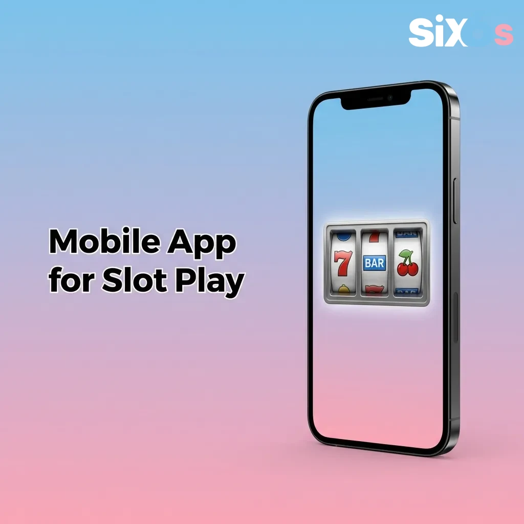 Mobile app interface showing slot game library with touch controls on smartphone screen — Six6s in Pakistan