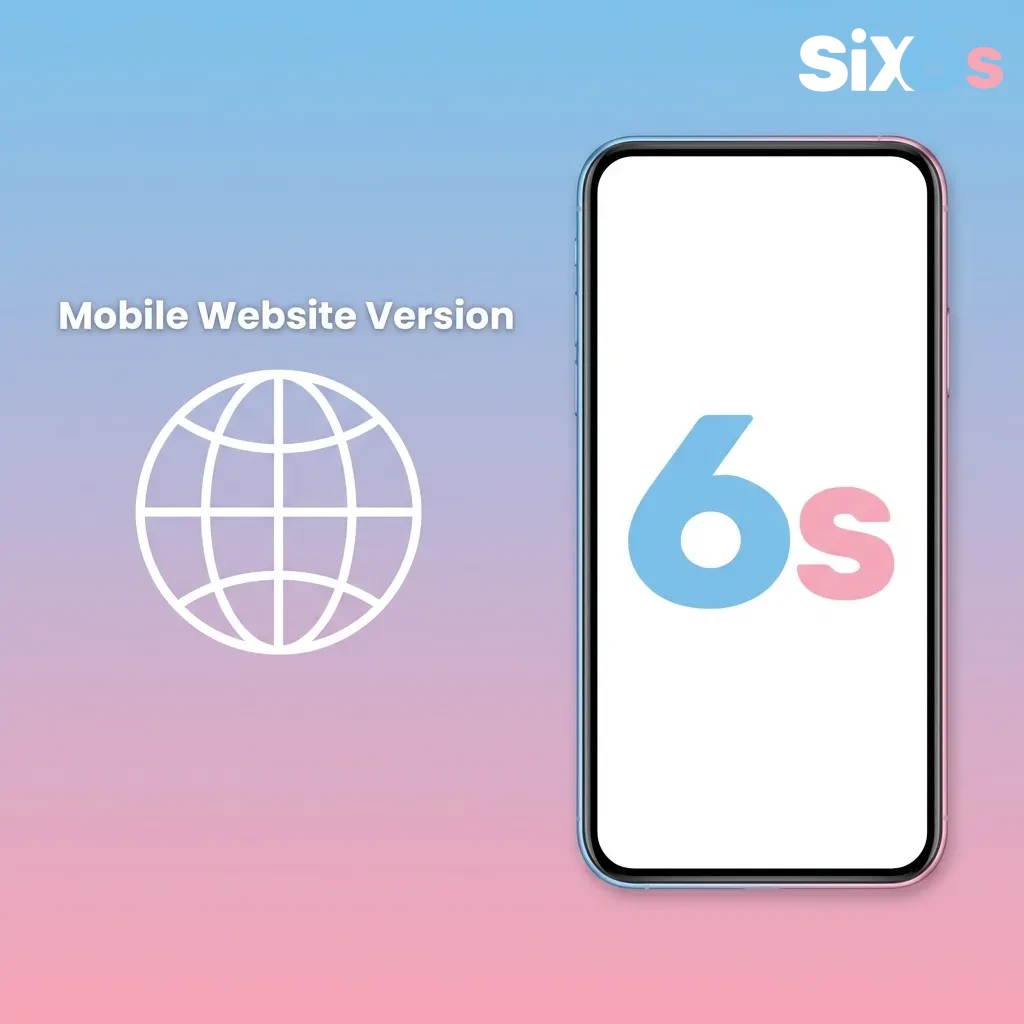 Mobile website interface showing responsive design adapting to smartphone screen with betting controls and browser access — Six6s in Pakistan