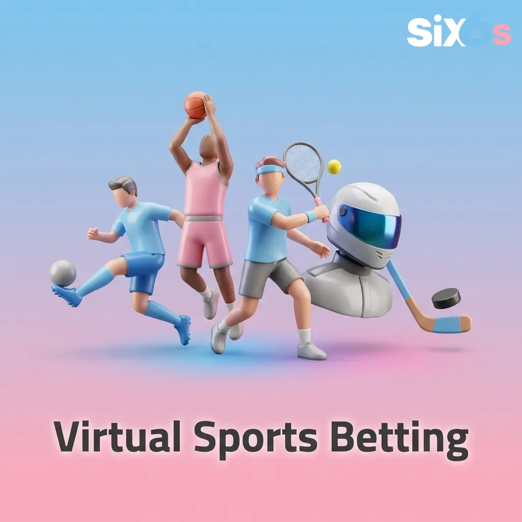 Virtual sports betting interface showing simulated football, horse racing, tennis, and greyhound events with instant results — Six6s in Pakistan